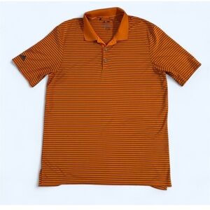 Adidas Orange Polo Shirt with Subtle Stripes